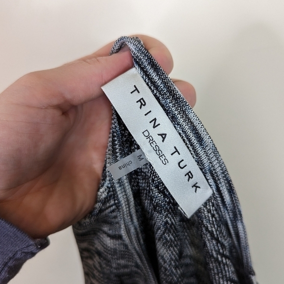 Trina Turk Geometric Long Sleeve Knit Mini Dress - Picture 5 of 8